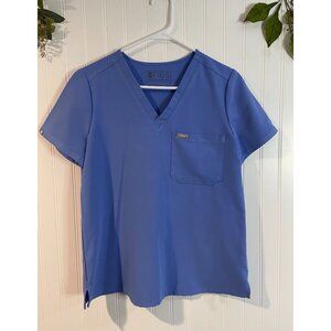 Figs Technical Collection Blue V-Neck Scrub Top S